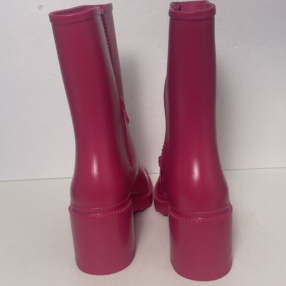 INC International Concepts Pink Square Toe Block Heel Rain Boots Size 10 NWOB - Picture 7 of 12